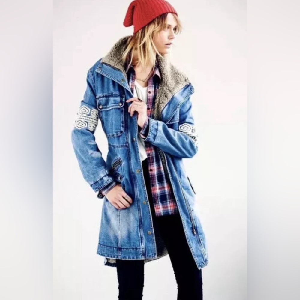 RARE Free People oversized ultra warm sherpa lined coat